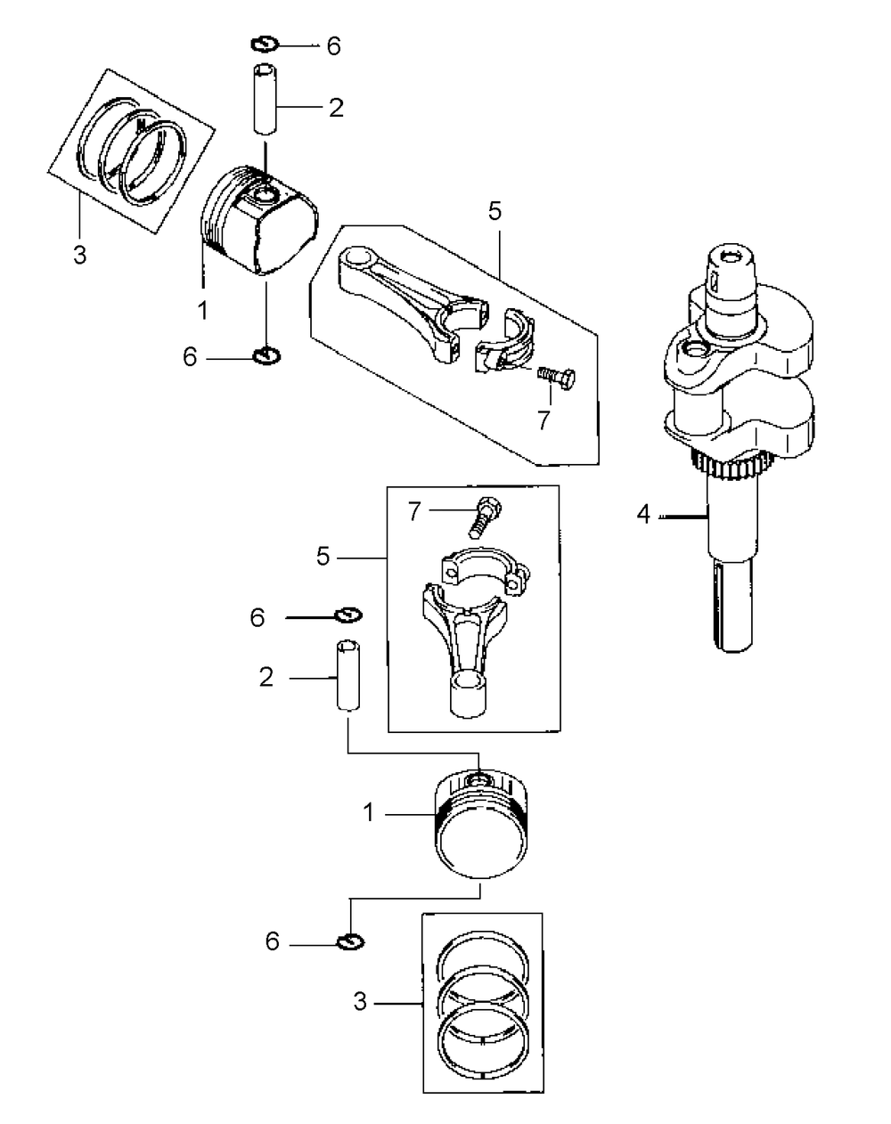 Fh430v-As22 Piston And Crankshaft Diagram and Parts List for G1548 55AE232S750-WAM Cub Cadet Lawn Mower